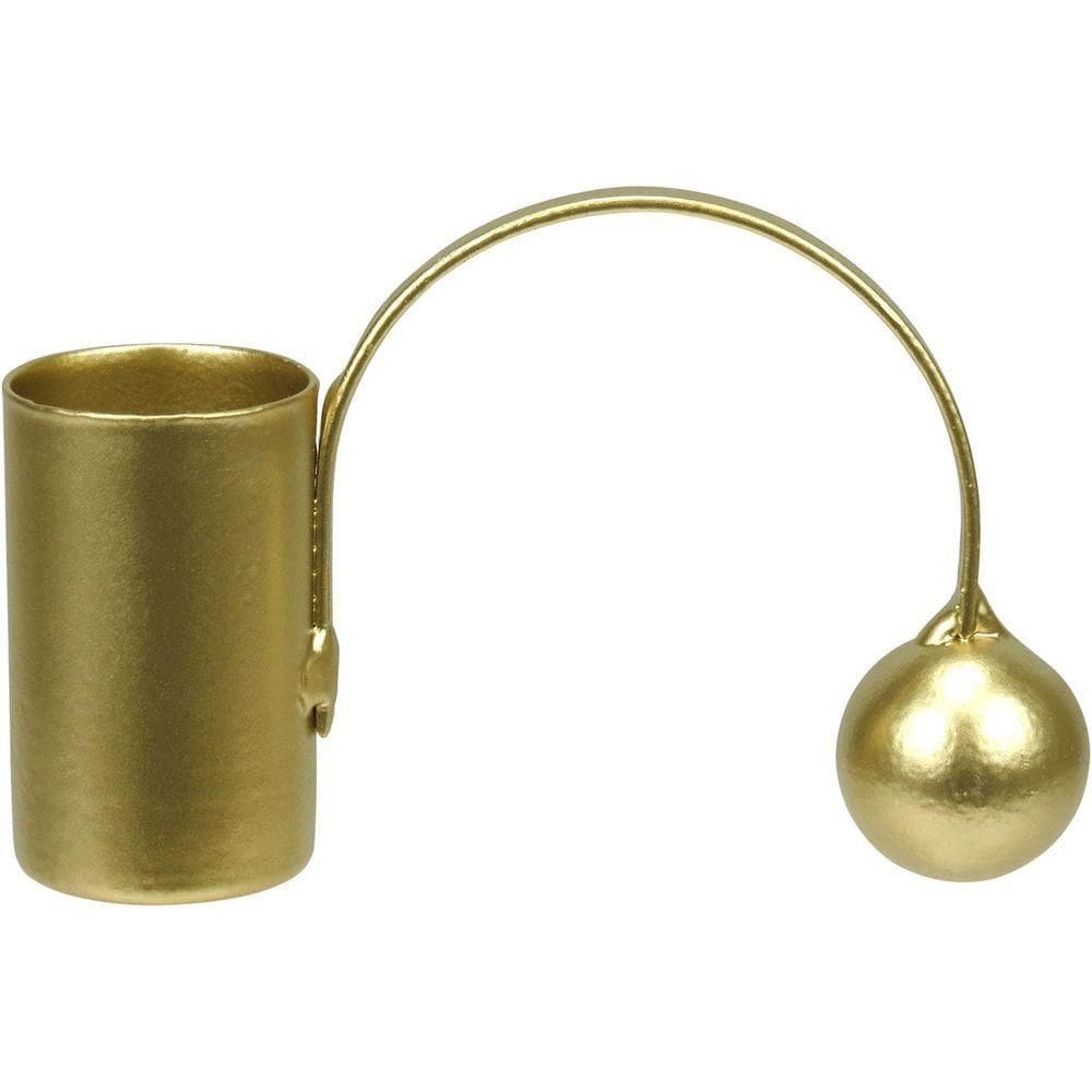 Castiçal Decorativo Enfeite Porta Vela Home&co Metal 6x9x2cm Dourado