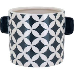 Cachepô Cerâmica 11x15x15cm Azul Decorativo Planta Vaso