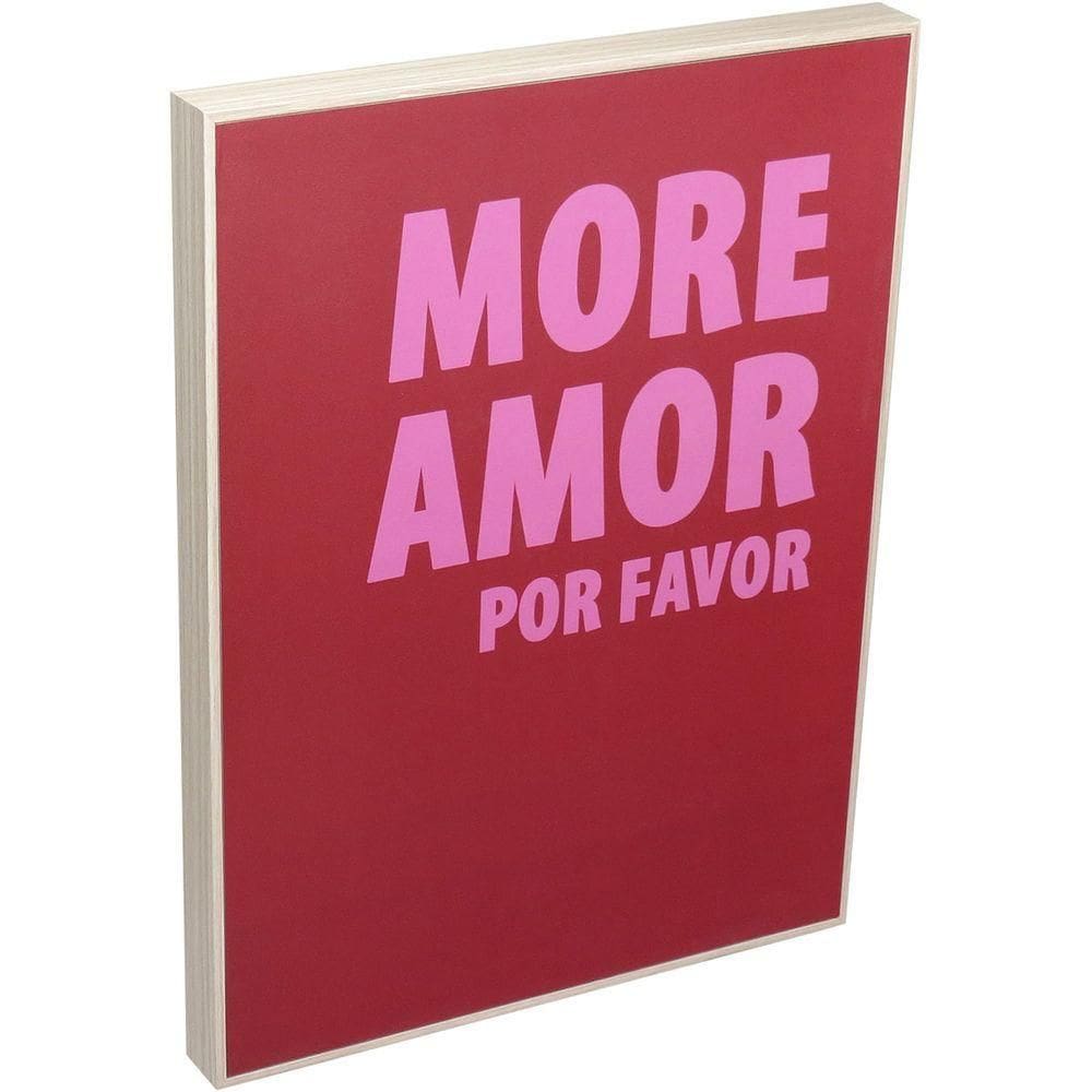 Quadro Decorativo Enfeite Parede Casa Home&co Mdf 40x30x3cm Vermelho