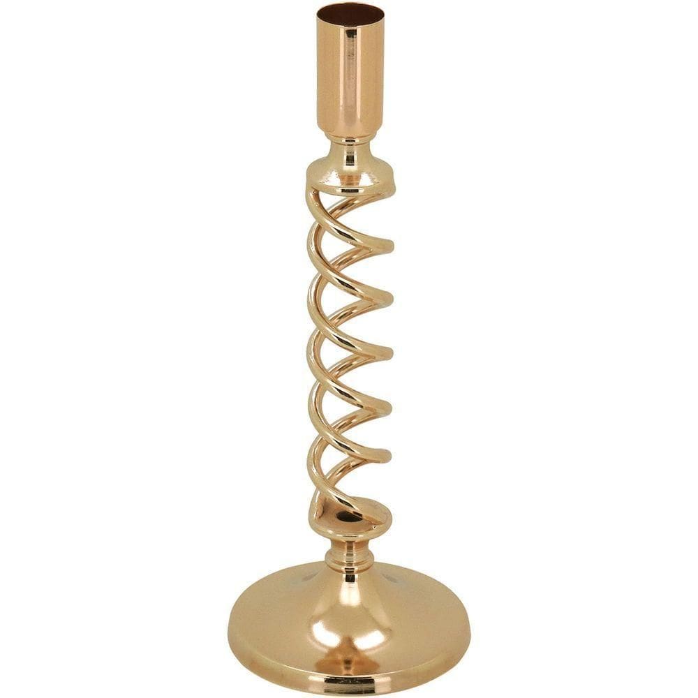Castiçal Porta Vela Metal 23x8x8cm Dourado