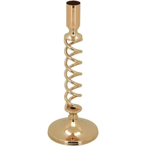 Castiçal Porta Vela Metal 23x8x8cm Dourado