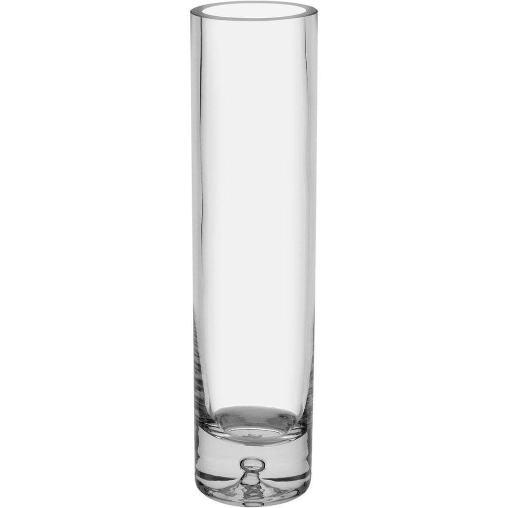 Vaso Plain Decorativo Enfeite Casa Vidro 25x6x6cm Transparente