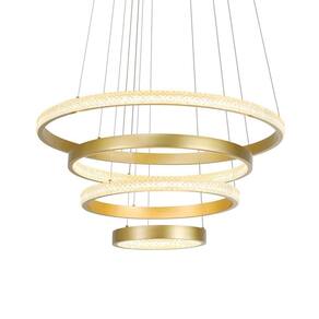 Lustre Pendente Nordecor Bean 2460 Dourado Led Bivolt