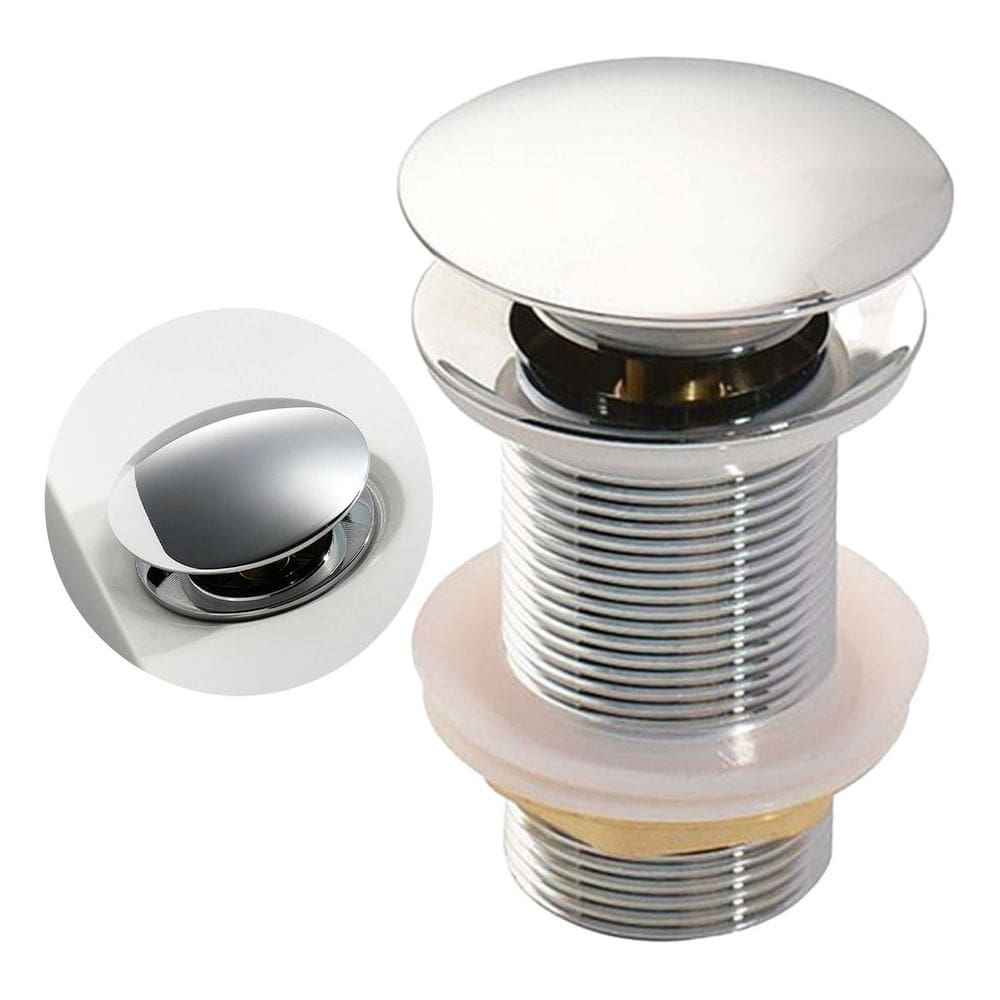 Válvula Click Luxo Inox Prata Cuba Banheiro 7/8 Brinovar