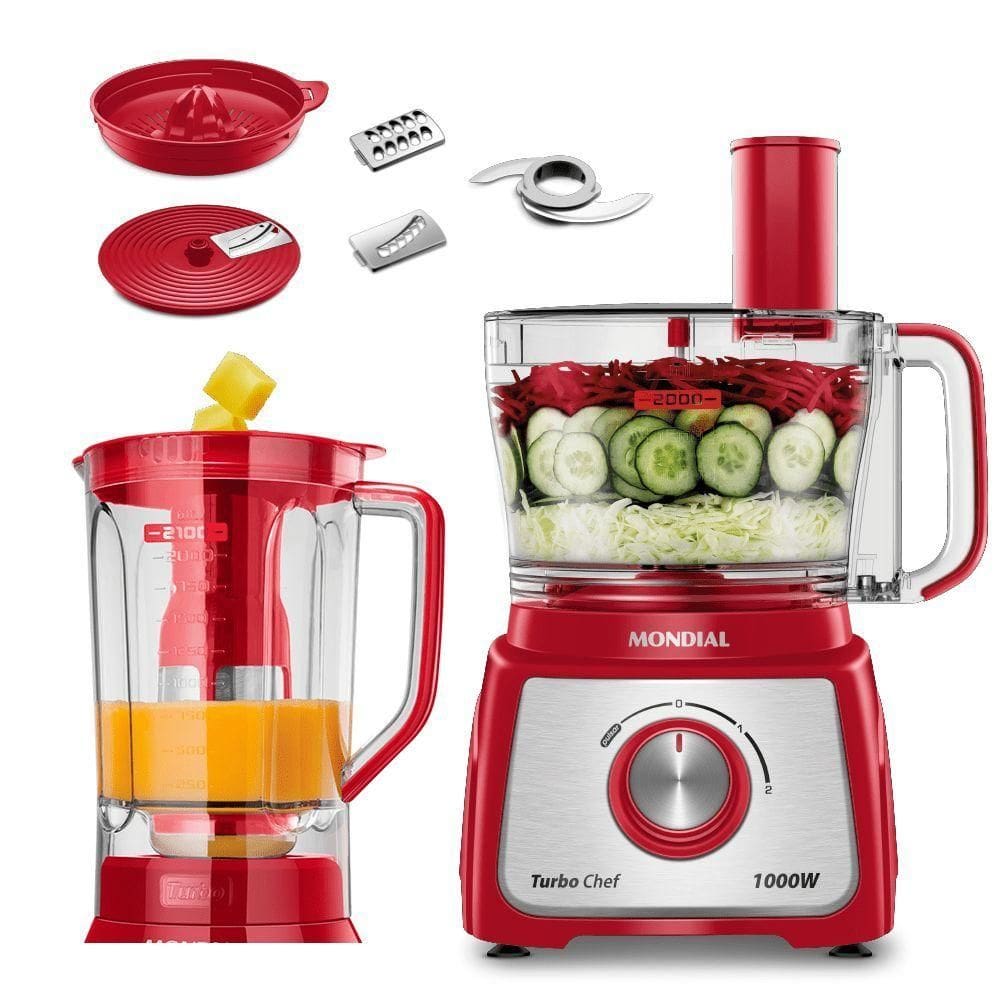 Multiprocessador Turbo Chef 7 Em 1 Mondial Mpn-01-Re Mpn-01-Re 127V/60Hz .