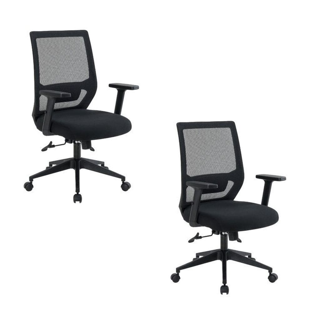 Kit 2 Cadeiras para Escritório Diretor com Nr17 Genebra Preto