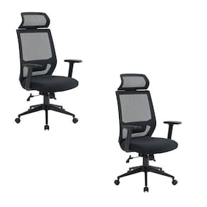 Kit 2 Cadeiras para Escritório Genebra Presidente com Nr17 Preto
