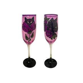 Kit Com 2 Taças Pomba Gira Maria Mulambo Cristal Roxo 150 Ml