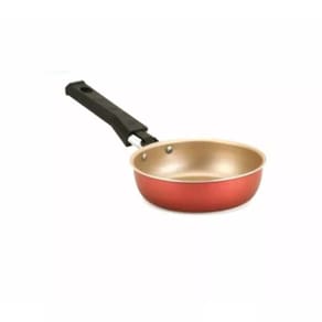 Frigideira De Ovo Antiaderente Teflon Cereja Com Bege 14cm
