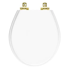 Assento Sanitário com Fechamento Lento Carina Branco para vaso Ideal Standard com Ferragem Dourada