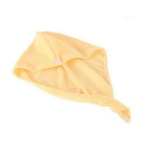 Touca BanhoTurbante Cabelo Microfibra Anti Frizz Amarelo Premium