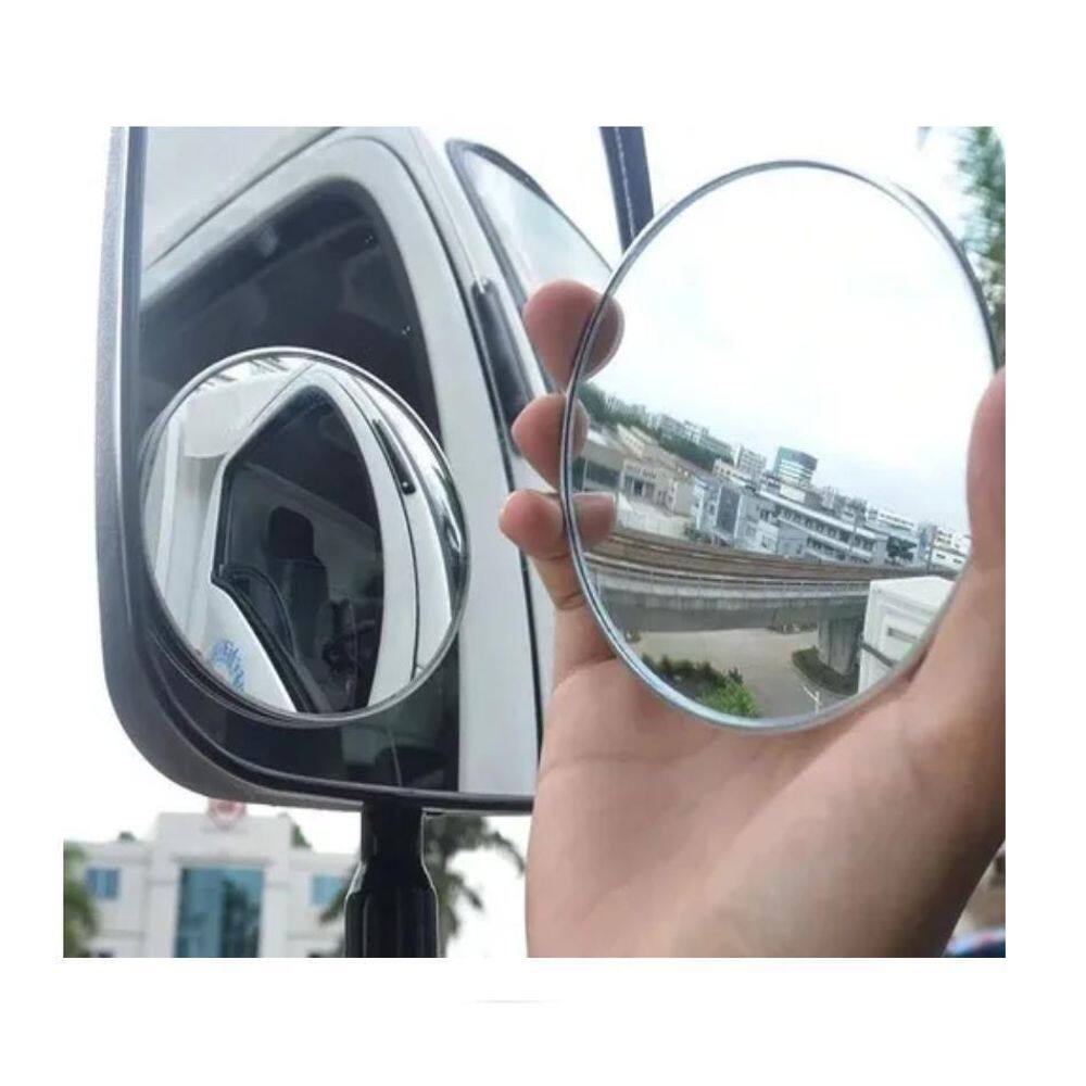2 Espelhos Retrovisor Auxiliar Cola Adesivo 360º Convexo
