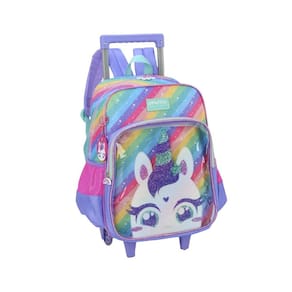 Mochila de Rodinhas Lilás Unicórnio Luxcel Up4you 43x31x16cm