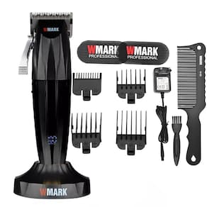 Kit Wmark Ng 222 Prata Com Base Maquina De Corta Cabelo