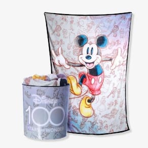 Kit Balde De Pipoca+Manta Disney Mickey Especial 100 Anos De Admiração