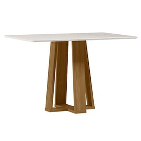 Mesa de Jantar Rubi 120x80 cm com Vidro Ype Damasco Off White – New Ceval