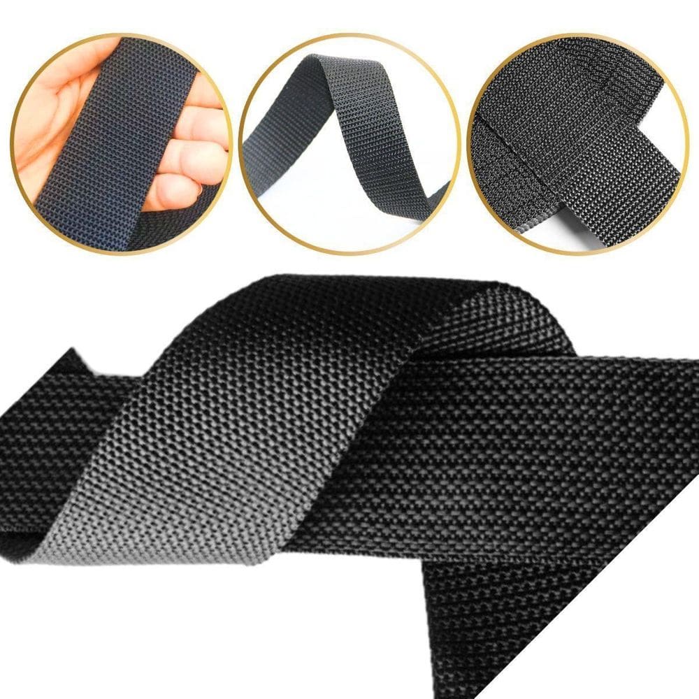 5Mt Fita Reforçada Ca 40Mm Preta Alça Bolsa Mochila Multiuso