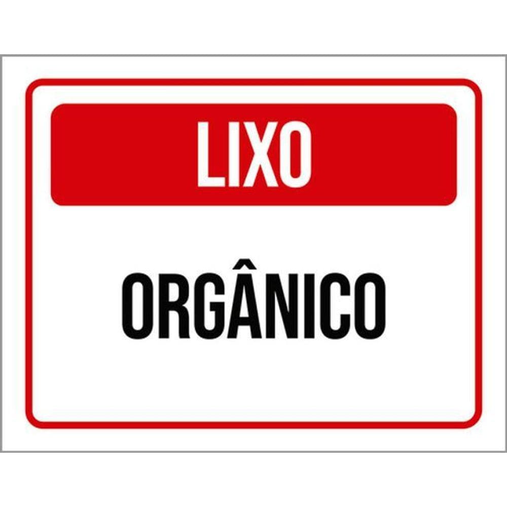 Kit 10 Placas Lixo Orgânico Vermelha 36X46