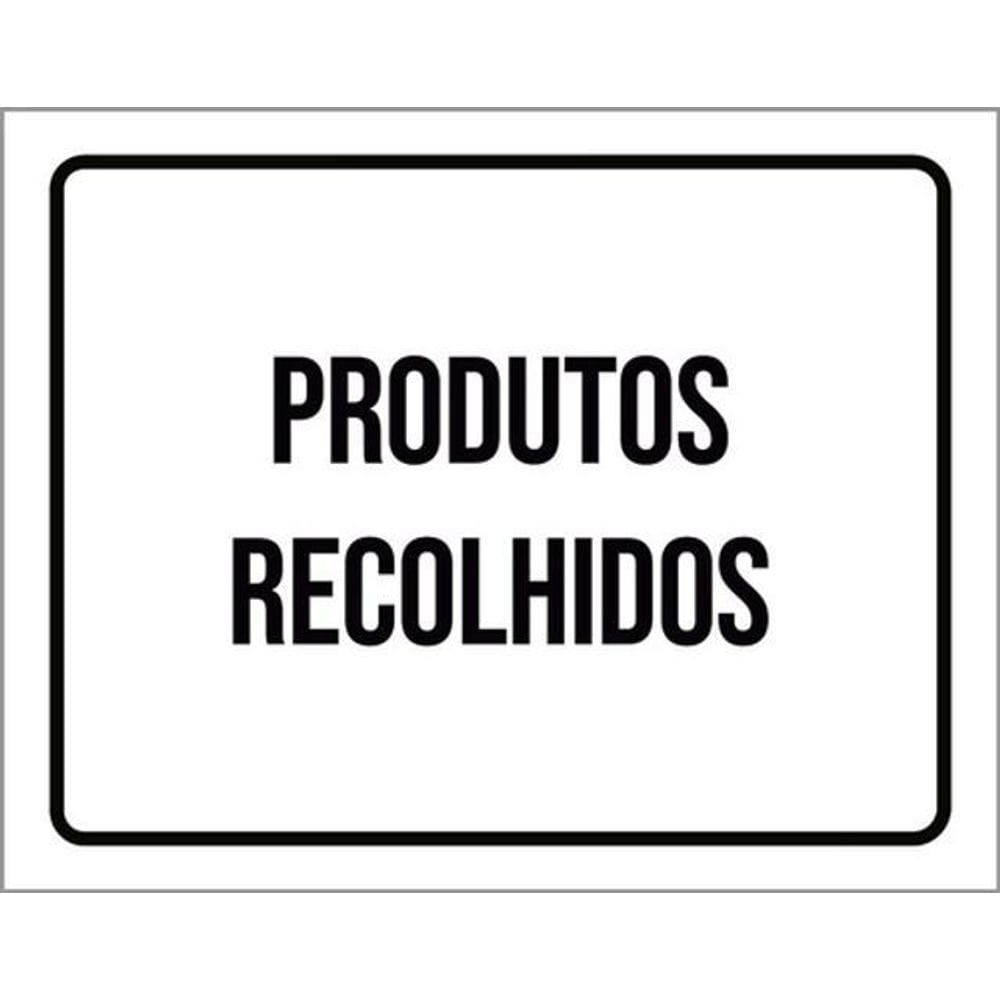 Kit 3 Placas Produtos Recolhidos Setor 36X46