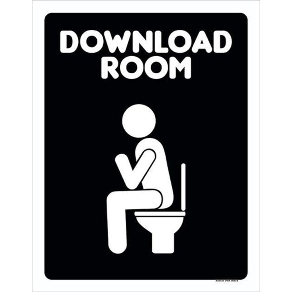 Kit 3 Placas Banheiro Download Room 36X46