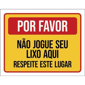 Kit 10 Placas De Por Favor Não Jogue Lixo 36X46