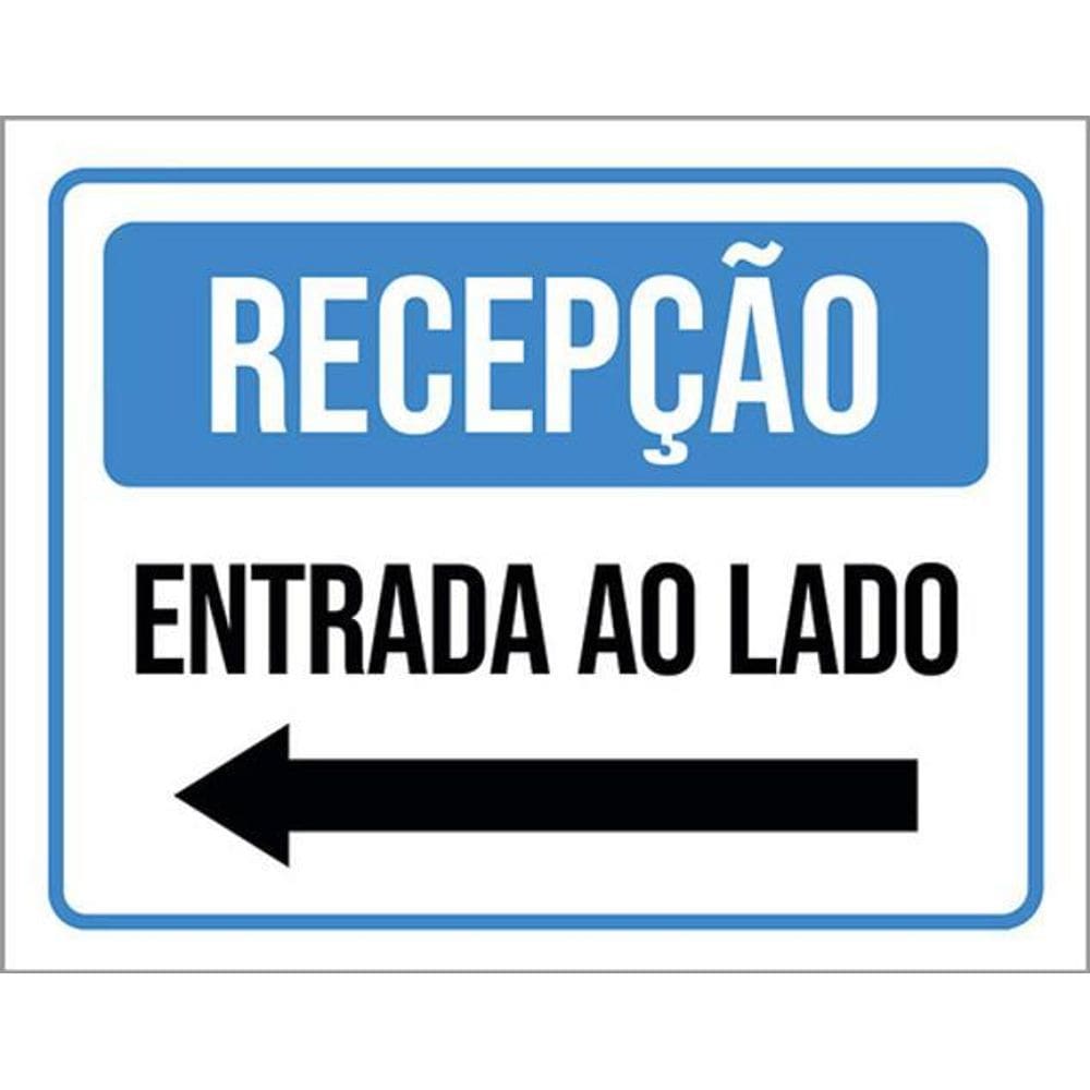 Kit 3 Placas Recepção Entrada Lado Seta Esquerda 36X46
