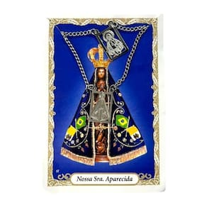 Escapulário Nossa Sra Aparecida Aço Inóx Recortado 1,8 Cm