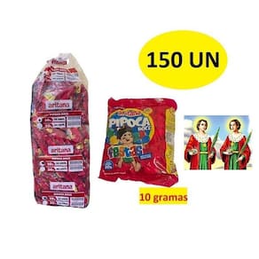 Mini Pipoca Doce Com 150 Unidades De 10Gr Cosme Damião