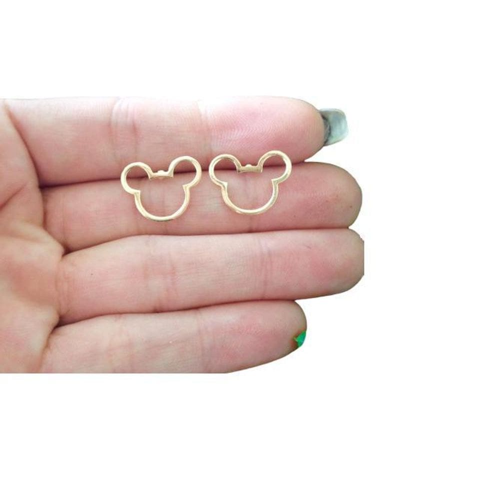 Brinco Feminino Mickey Banhado A Ouro 18K