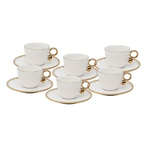 Conjunto 6 Xícaras Café Porcelana Egg Branco 90Ml- Wolff