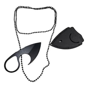 Mini Faca Push T Dagger Fulltang Lâmina Gancho E Corrente