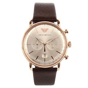 Relógio Empório Armani Classic Aviator Marrom Ar11106