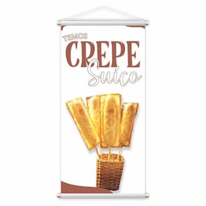 Banner Crepe Suíço Preço Fundo Branco Comida Lona 60X40Cm