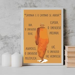 Quadro Caminha E O Caminho Se Abrirá 24X18Cm - Com Vidro