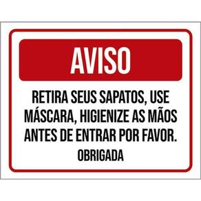 Kit 3 Placa Retira Sapatos Máscara Higienize Mãos 36X46