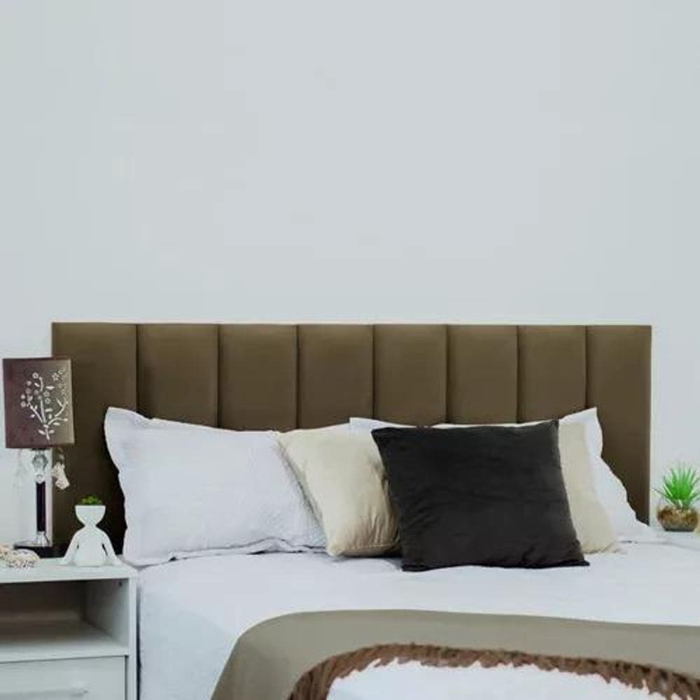 Kit 8 Módulos Placas De Cabeceira Estofada Queen Marrom