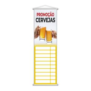 Banner Cervejas Tabela Preços Bebidas 100X30Cm
