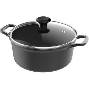 Caçarola Fetti Alumínio Antiaderente 20Cm Pomel Vidro Preto
