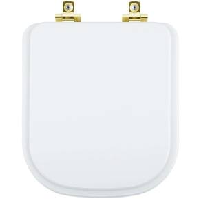 Assento Sanitário com Fechamento Lento Unic Branco para vaso Deca com Ferragem Dourada