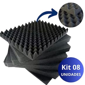 Kit Com 8 Placas De Isolamento Acústico Absorção De Ruídos