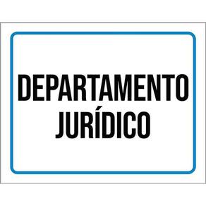Placa Sinalização Ambiente Departamento Jurídico 18X23