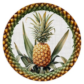 Kit 2 Capas para Sousplat Abacaxi Tropical 35x35cm Abacaxi