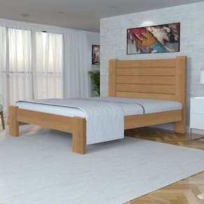 Cama King Size Casal Milano de Madeira Maciça Cedro Tauari Imbuia