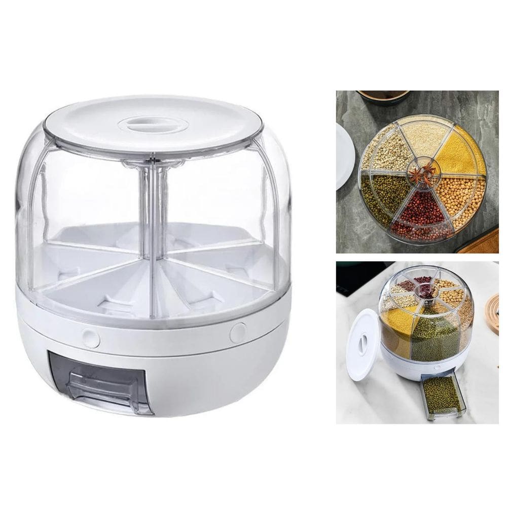 Dispenser Giratório Cereais Grãos Alimentos 6 Divisórias