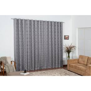 Cortina Jacquard Em Tecido Semi Blackout 4,00X2,50 Grafitte