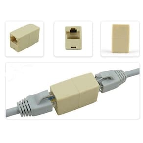 2X Emenda Cabo Rede Extensão Internet Adaptador Rj45 Fêmea