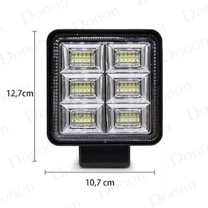 Farol Auxiliar De Led Função Estrobo Quadrado 144W 12V/24V