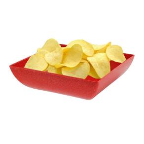 Saladeira Quadrada 750Ml Travessa Petisqueira Vermelha