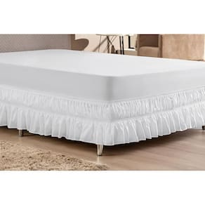 Saia P Cama Box King Size Com Duplo Elástico - Branco
