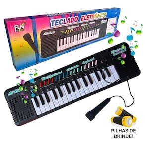 Piano Infantil Teclado Com Microfone Instrumento Musical